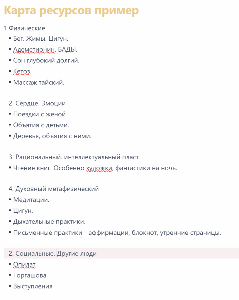 пример карты ресурсов